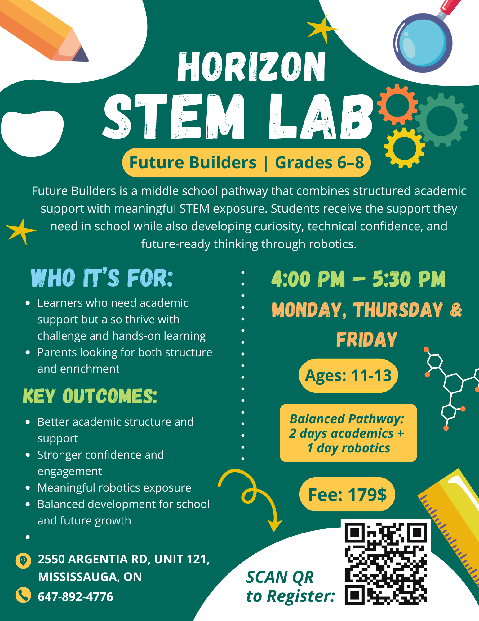 Future Builders | Grades 6–8 | Ages 11-13
