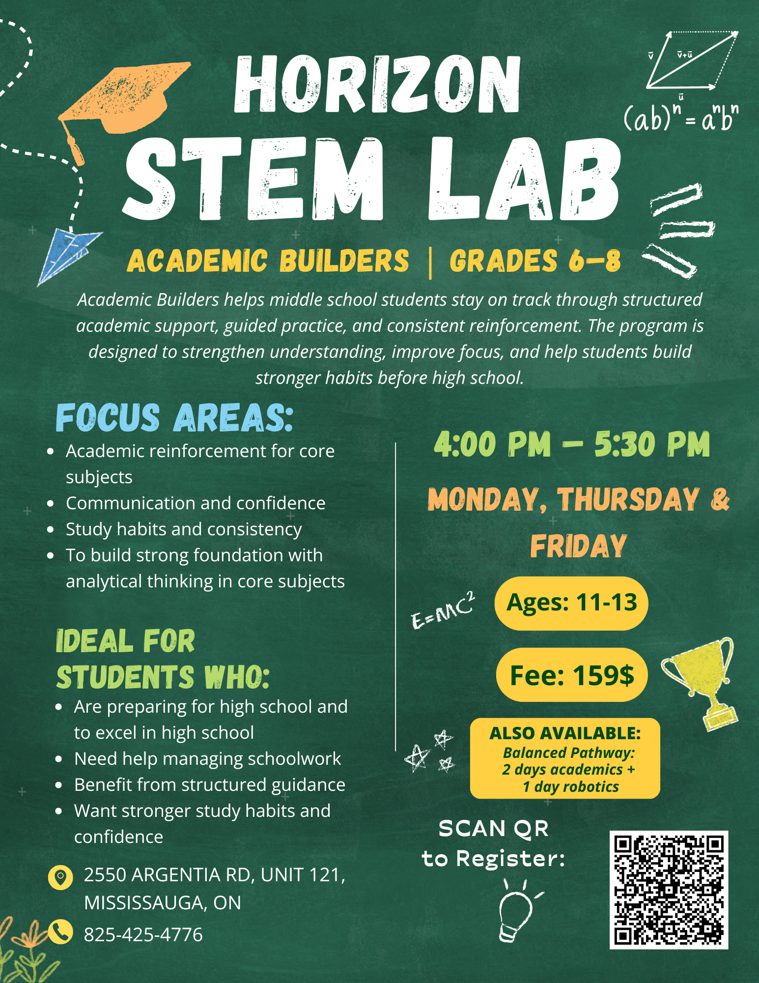 Academic Builders | Grades 6–8 | Ages 11-13